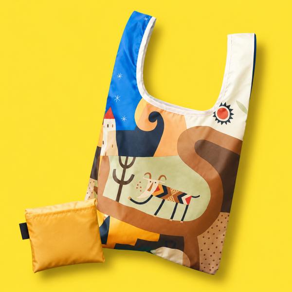 KALDI（カルディ）ポリエステル ミニエコバッグ 伝説柄 非売品
