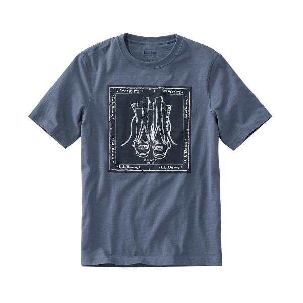 L.L.Bean エルエルビーン レイクウォッシュ・オーガニック・コットン・グラフィックTシャツ Bean Boot Bandana柄 メンズSサイズのみ