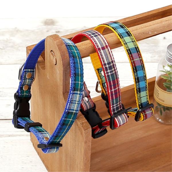 犬 首輪 犬の首輪 小型犬 ナイロン 軽量 ファブリック 生地 タータンチェック コットン 綿 おしゃれ かわいい カラー 15mm 名前入り Buyee Buyee Japanese Proxy Service Buy From Japan Bot Online