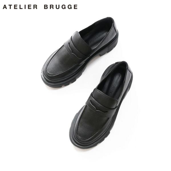 ✨新品未使用【ATELIER BRUGGE 】しぼ感素敵　タンクソールローファー ✨新品未使用【ATELIER BRUGGE 】しぼ感素敵 タンクソール