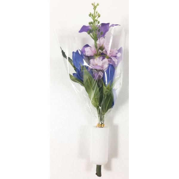 造花 仏花 ミニキキョウミックス キキョウ リンドウ デルフィニューム 薄ピンク 青紫