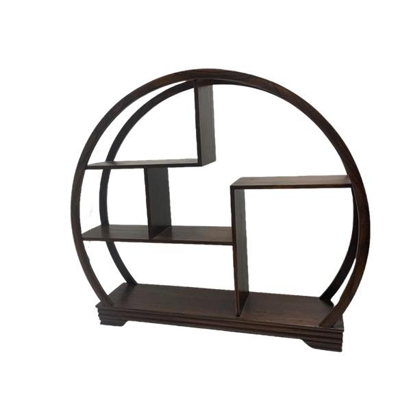 飾り棚 木製 高さ49cm 丸形 円形 違い棚 家具 : 仏像・仏具専商の彫