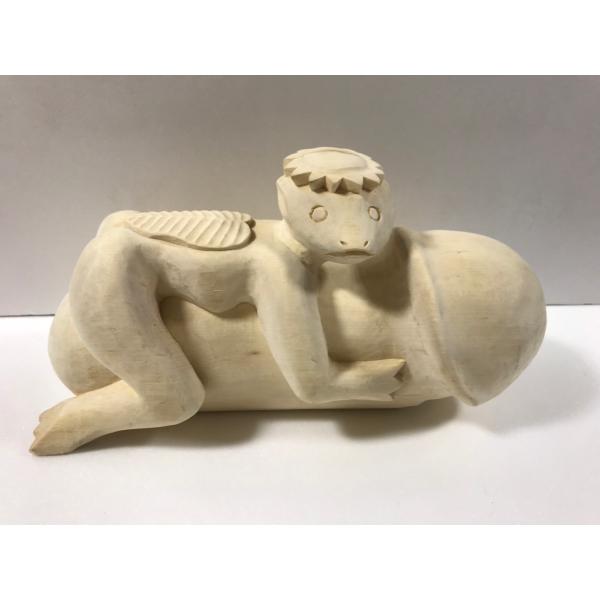 【縁起物】　河童置物 陶器 河童 黄 置物 かわいい 信楽焼 日本製 かっぱの置物 かっぱ