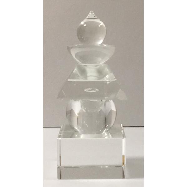 五輪塔 角五輪塔 クリスタル 高さ12.5cm 12号 舎利容器 仏舎利 舎利塔 ごりんとう 訳あり アウトレット 写真にて確認下さい