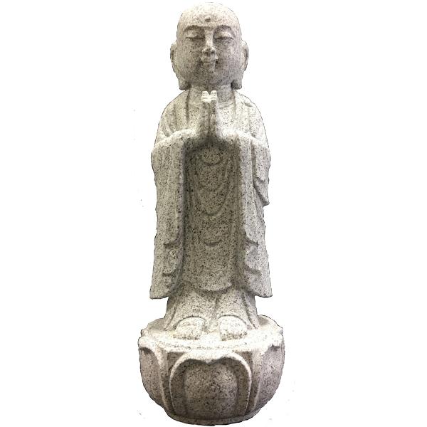 合掌地蔵 地蔵菩薩 お地蔵様 石像 座像 高さ約27㎝ 重さ約7.1kg 仏像 合掌地蔵 石像 祈り お地蔵さん お地蔵様 置物 御影石 : 仏像