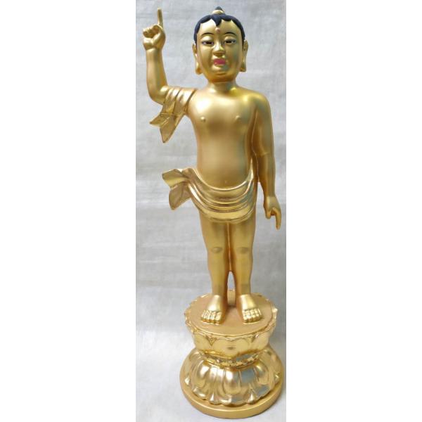 誕生仏像 銅製誕生仏 金彩色仕上げ 彫刻 灌仏会 花まつり : 仏像・仏具