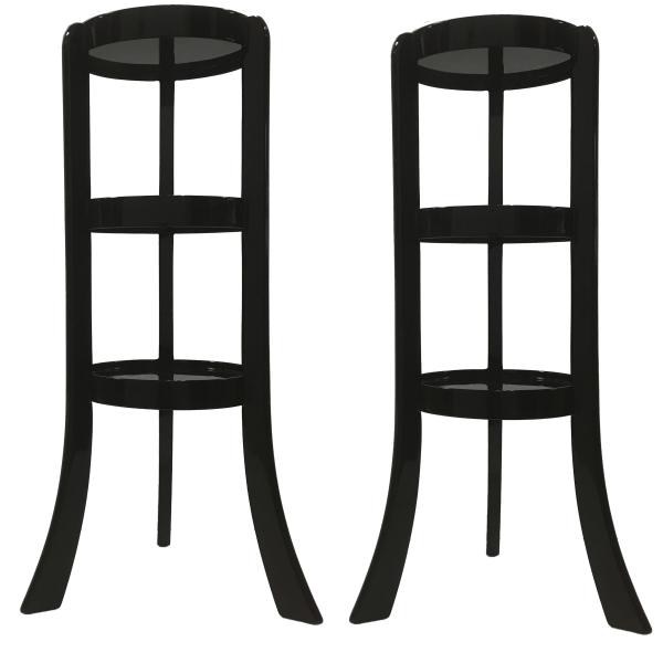 三段盛 一対 4.3寸 タメ色 木製 供物台 仏具