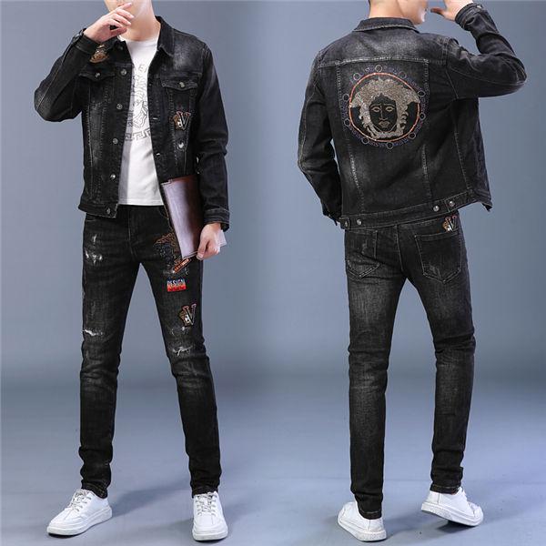 デニムジャケット 刺繍ジャケット メンズ セットアップ ジャージ 上下 オールインワン デニムパンツ ジーンズ ダメージ加工 かっこいい 送料無料 Gvfnzktz0002 Chrisbluk 通販 Yahoo ショッピング