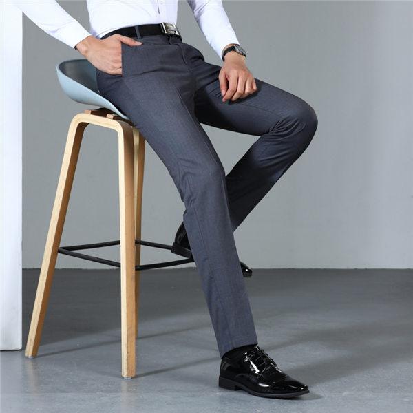 スラックス メンズ ストレッチパンツ グレー パンツ ビジネススラックス スリムビジネスパンツ 紳士 家庭洗濯可 裾上げ済み 春秋冬 送料無料 Nenxkrt Chrisbluk 通販 Yahoo ショッピング