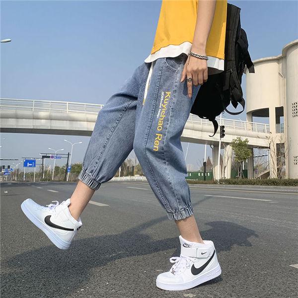 クロップドパンツ メンズ 黒デニムパンツ 七分丈 刺繍 英語文字 ストレッチパンツ スウェットパンツ テーパードパンツ 春夏 Plkoqku0007 Chrisbluk 通販 Yahoo ショッピング