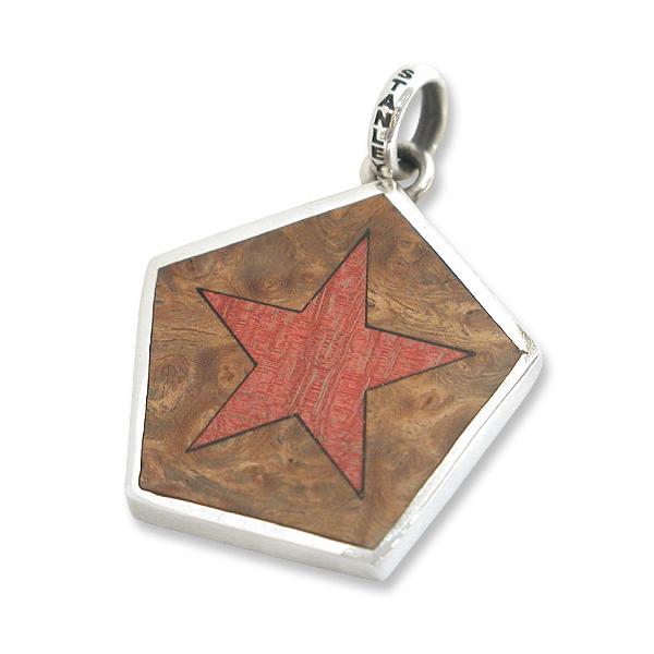 STANLEY GUESS(�X�^�����[�Q�X)�FLarge Pentagon w/Wood Inlaid Star Pendant(���[�W�y���^�S��w/�E�b�h�C�����C�h�X�^�[�y���_���g)