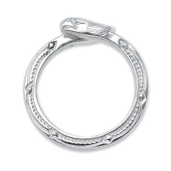 鷲見太郎 ダブルフェザーリング 9号 鷲見太郎 Ring リング】ダブルイーグルフェイスピンキーリング