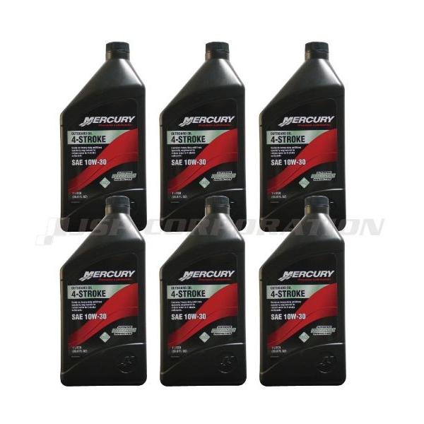 4�X�g���[�N �D�O�@�I�C�� 1�P�[�X  1L×6�{ SAE 10W-30 �y���[�J�[�i�ԁF92-858045K01C�z QUICK SILVER/MERCURY