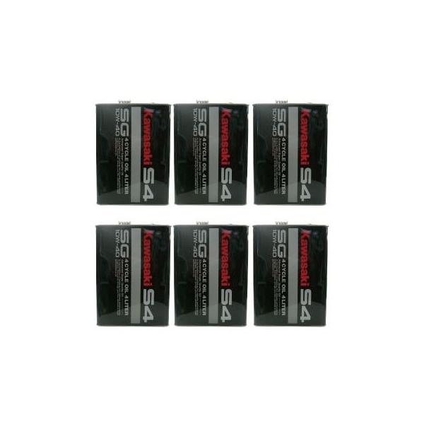 KAWASAKI 4�T�C�N���W�F�b�g�I�C�� S4 SG10W-40 1�P�[�X �s4L×6�{�t �y���[�J�[�i�ԁFJ0146-0012C�z