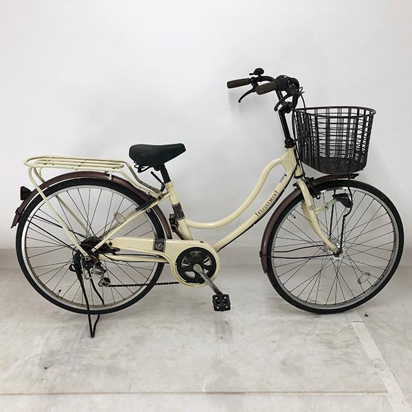 FLOATMIX シティサイクル 自転車 26インチ 6段 荷台付き