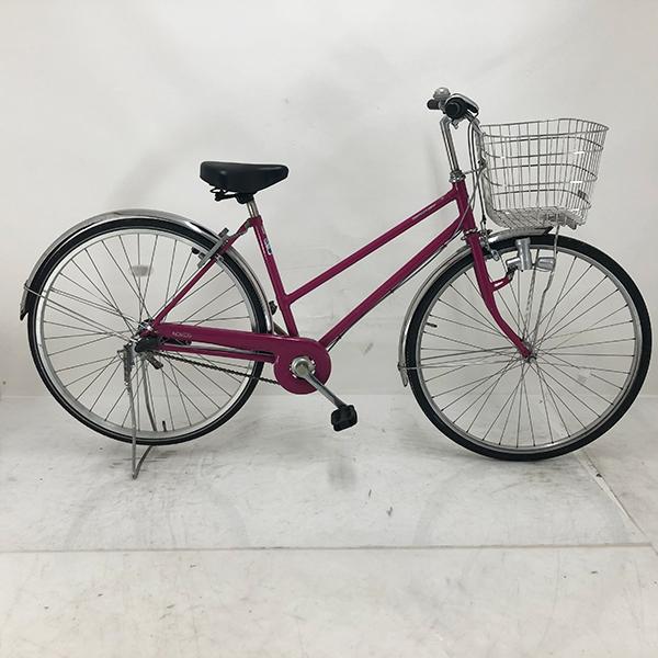 【引き取り限定】中古自転車　シティサイクル 27インチ赤　茶色サドル 引き取り限定】中古自転車 シティサイクル 27インチ赤 茶色