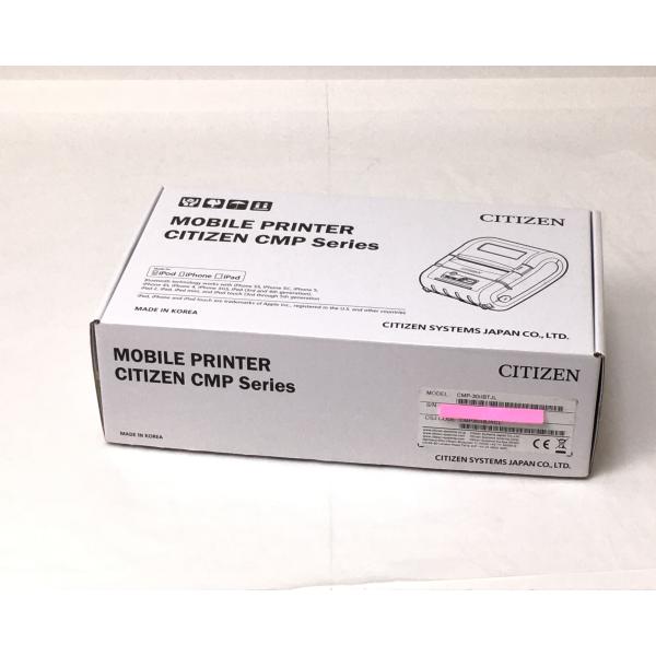 【商品説明】モバイルプリンター　レシートなどを印刷できる業務用機器です。モバイル機器よりBluetooth接続して出力できます。iPad接続できました 【メーカー】CITIZEN【型番】CMP-30IIBT【仕様】 【オプション】 本体、リ...