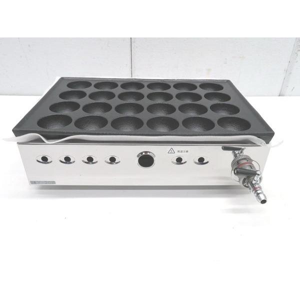 ☆中古☆ 業務用4連たこ焼き器 1面24穴 都市ガス