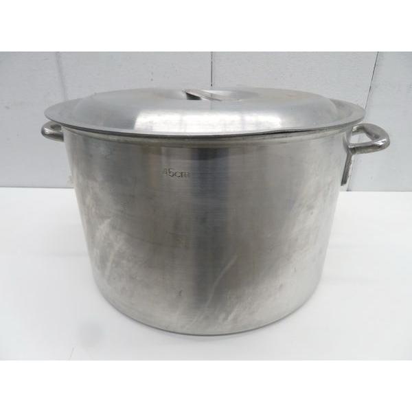 J668◆アルミ製◆半寸胴鍋(蓋付) φ45cm 栃木 宇都宮 中古 業務用 厨房機器