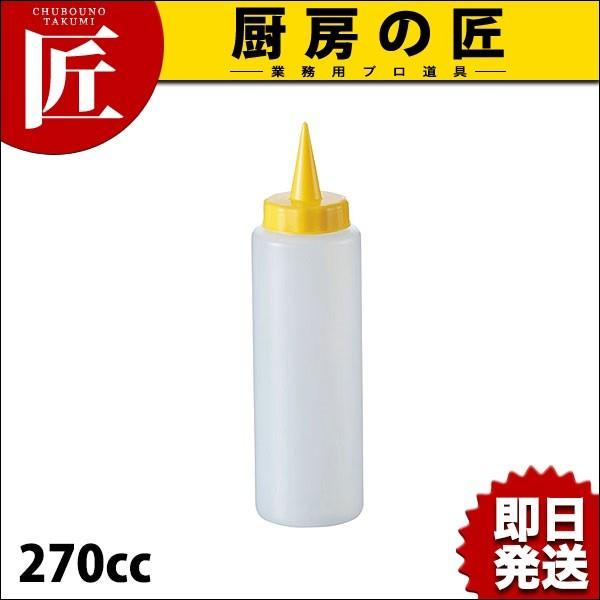 【業務用厨房機器のキッチンマーケット】★ディスペンサー 270(270cc) キャップ黄/本体白【N】規格：[270cc]    外径×高さ：φ50×H185mm材質：ポリエチレン<br>[04-0017-0402]