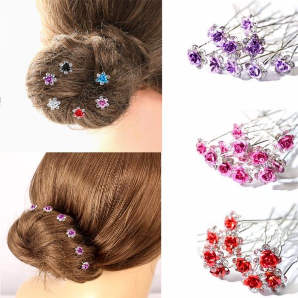ヘアピン ラインストーン 薔薇 ローズ 花 Uピン 10本セット ヘアアクセサリー キラキラ フラワー ストーン お団子ヘア まとめ髪 アレンジヘア Buyee 日本代购平台 产品购物网站大全 Buyee一站式代购 Bot Online
