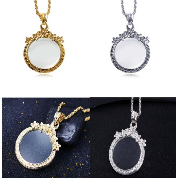 ルーペの上部に5つの桜をデザインした上品で可愛らしいルーペペンダントお出かけに便利！老眼鏡がなくても大丈夫。メガネをかけなくても使えるアクセサリー感覚のお洒落な、ペンダントルーペファッション性が高くオススメです。外出先で書類を記入する時や、...