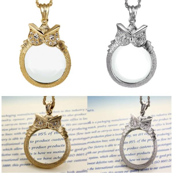 お出かけに便利！老眼鏡がなくても大丈夫。メガネをかけなくても使えるアクセサリー感覚のお洒落な、ペンダントルーペ幸運を呼ぶとして人気のあるフクロウは、不苦労とも呼ばれ大変縁起の良いモチーフ。フクロウの目の部分は大ぶりのラインストーンになってお...