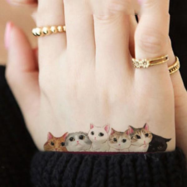 刺青 タトゥー シール 猫 ねこ Cat ネコ かわいい シール オマケ付 タトゥーシール 防水 入れ墨 刺青 ボディアート ボディシール リアル Tatoo 036 ちゅらネット にふぇーでーびる 通販 Yahoo ショッピング