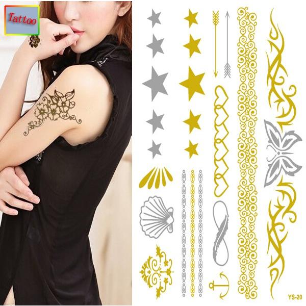 タトゥーシール 本物 リアル ゴールド フラッシュタトゥー シャイニー ボディーシール ボディアート トライバル 蝶 星 ハート 貝 オマケ付 Tatoo 056 ちゅらネット にふぇーでーびる 通販 Yahoo ショッピング