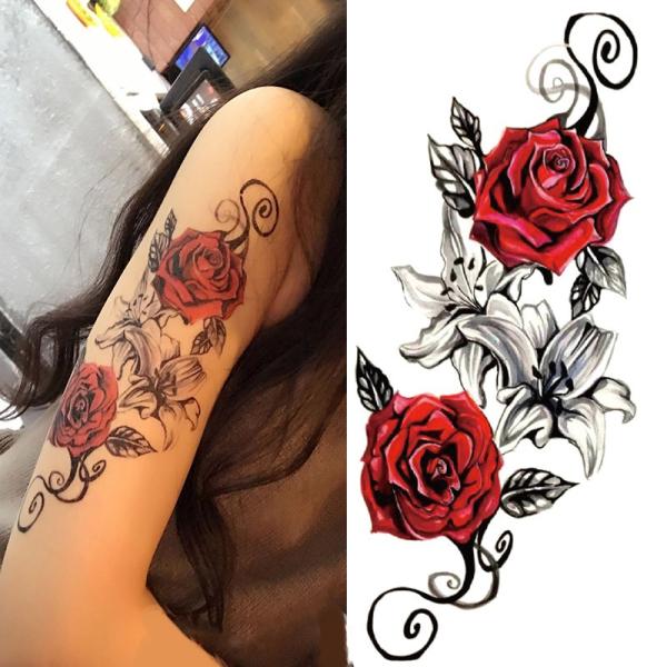 タトゥーシール 花 リアル 赤い薔薇 バラ 薔薇 ばら Rose ボディシール Tatoo 入れ墨 刺青 転写 防水 隠す ボディアート オマケ付 Buyee Buyee 日本の通販商品 オークションの代理入札 代理購入