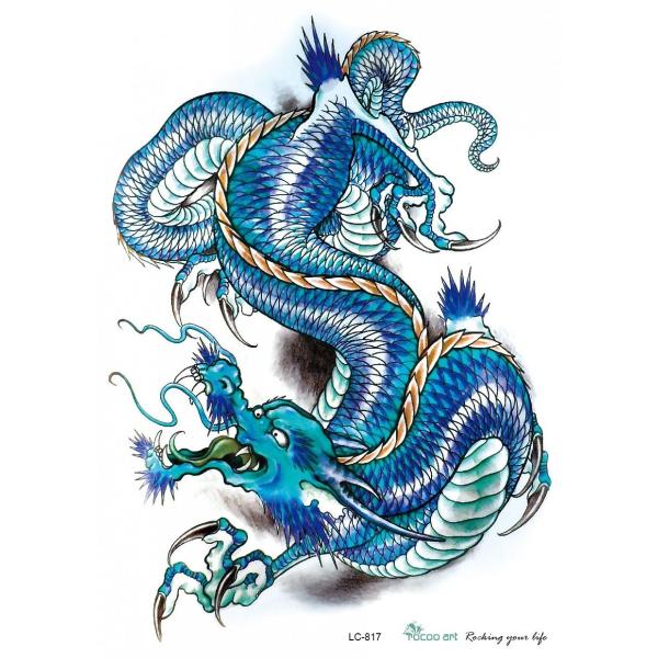 タトゥーシール 本物 リアル 大判 タトゥーシール 防水 刺青 龍 竜 ドラゴン カラー 青 Dragon ボディアート タトゥー シール 隠す 防水 オマケ付 Buyee Buyee 日本の通販商品 オークションの代理入札 代理購入