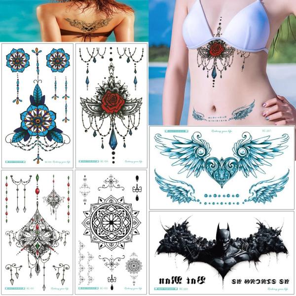 タトゥーシール B 鎖骨 胸 腰 背中 薔薇 スカル 蓮 梟 ヘナ リアル ワンポイント ボディシール Tatoo 入れ墨 刺青 防水 タトゥー ボディアート オマケ付 Tatoo 227 ちゅらネット にふぇーでーびる 通販 Yahoo ショッピング