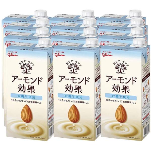 グリコ乳業 アーモンド効果 砂糖不使用 1000ml紙パック×6本入｜ 送料別