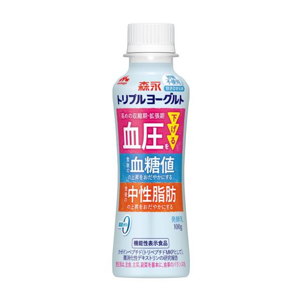 森永乳業 トリプルヨーグルト 砂糖不使用 ドリンクタイプ 100g 12本×２ケース　機能性表示食品