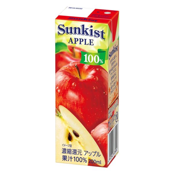 他サイト： 森永乳業 サンキスト 100%アップル 200ml 24本　【3/17〜4/14順次容器変更】の商品画像