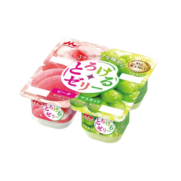 森永乳業 とろけるゼリー ピーチ&マスカット 70g×4個 6パック