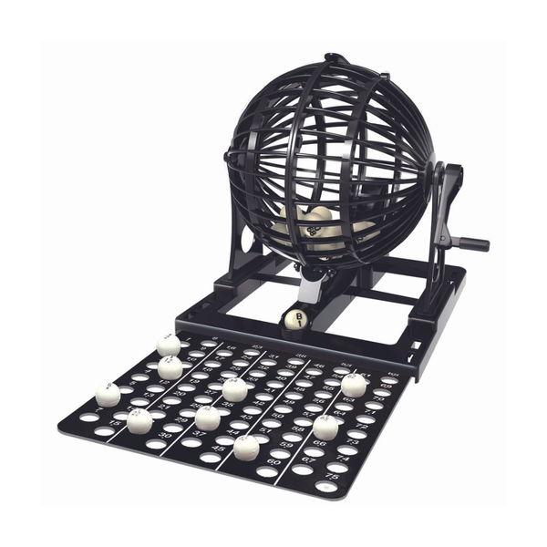 【商品番号】 No.4482 ビンゴゲーム機（回転手動式） 【セット内容】 本体 1 ヶ ボール 75個 ＋予備玉 1個ビンゴカード 30枚 【大きさ】 ゲージ直径14cm 【素材】 ABS、鉄