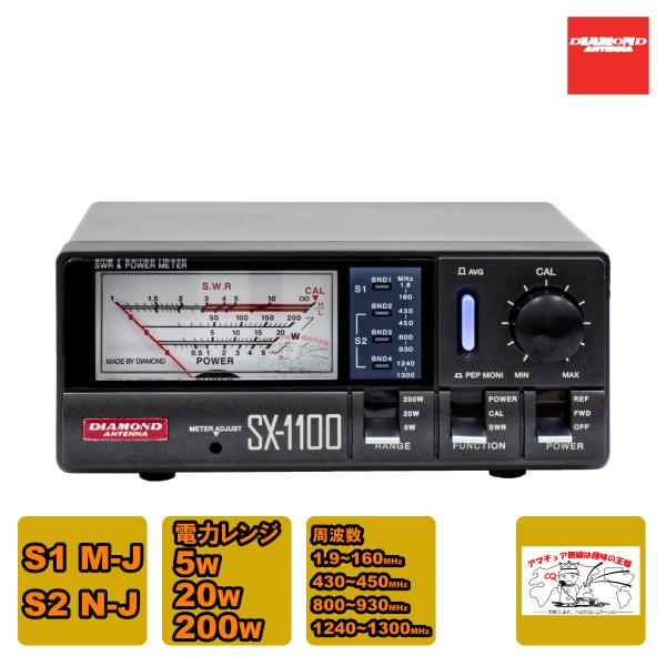 第一電波工業 SX-1100 ダイヤモンド 通過形SWR・パワー計 1.8〜1300MHz
