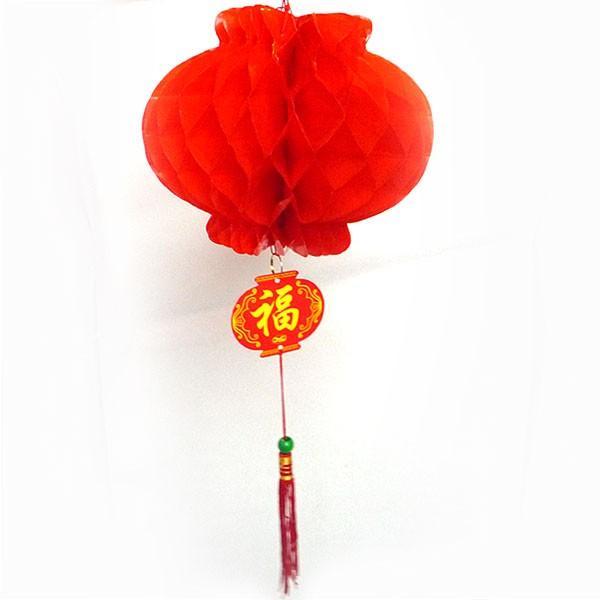 中華 赤 提灯 吊り飾り 12cm ( 宮燈ランタン 春節 正月 中国 飾り