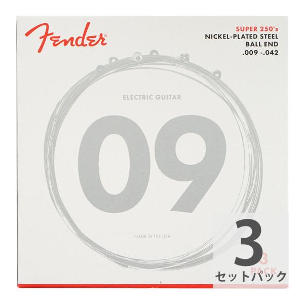 Fender Super 250's Nickel-Plated Steel 250L Light 09-42 3 pack エレキギター弦
