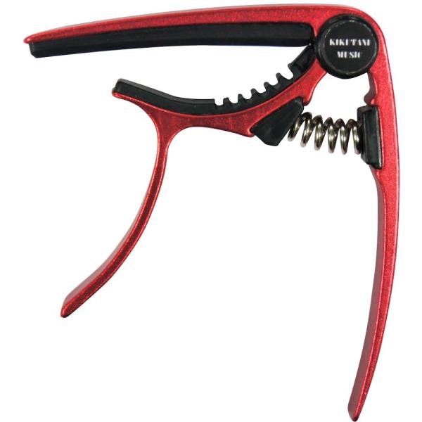 カポタスト キクタニ KIKUTANI GC-10 RED カポ ギター。■特徴新たにアルミ製のワンタッチカポを発売！お手軽価格ながら、高級感のある金属の質感を活かした美しいカラーとアルミ特有の軽さ、グリップ式なのでワンタッチでスライドさせ...