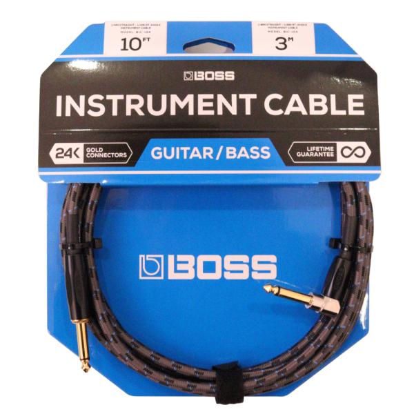 ギターシールド 3m SL BOSS ボス BIC-10A ギターケーブル。ギターからエフェクターやアンプなどの接続に適したL型−ストレート型、長さ3mのケーブル。ギターからエフェクターやアンプなどの接続に適した1/4インチプラグ、L型−ス...