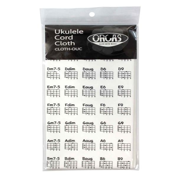 オルカス ウクレレ用 ケアクロス コード表をプリント ORCAS CLOTH-OUC UKULELE CORD CLOTH  WHT ウクレレコードクロス  ORCAS CLOTH-OUC UKULELE CORD CLOTH WHT ウク...