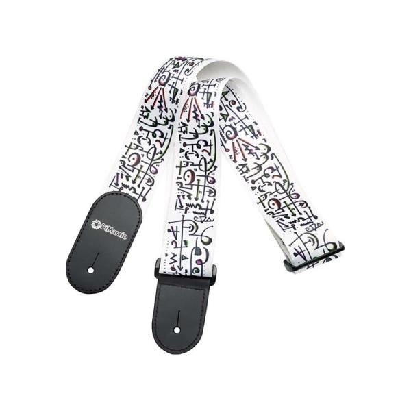 fB}WI Dimarzio DD3142 Art Print with Leather Ends Art Strap White M^[Xgbv