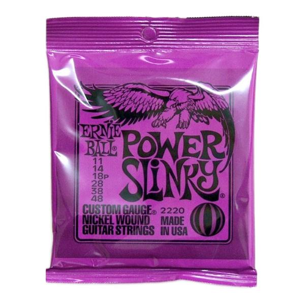 ERNIE BALL(アーニーボール) 2220/Power Slinky エレキギター弦世界中のトップ・ギタリストから圧倒的な支持を得ているスタンダード・スリンキー・シリーズは、スズ・メッキしたヘックス・スティール・コア（六角形の芯線）に...