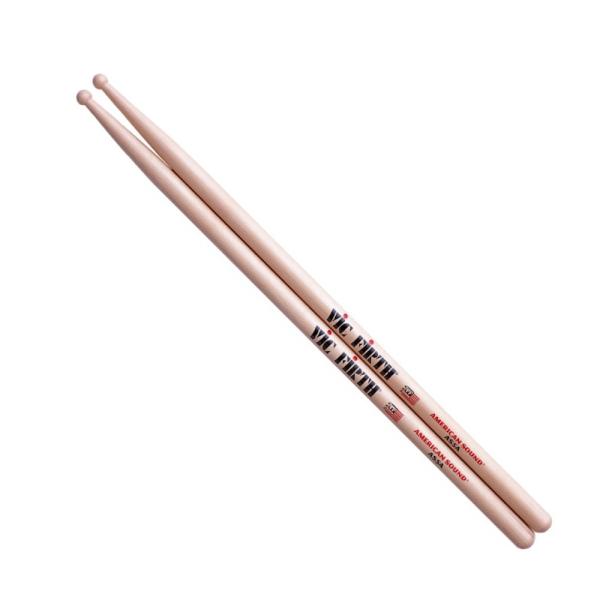 VIC FIRTH VIC-AS5A ドラムスティックAMERICAN SOUND (Hickory)全てボール(球)型のチップで粒立ちのよい安定したサウンドが得られるモデル。サイズ：14.4×407mm材質：ヒッコリー