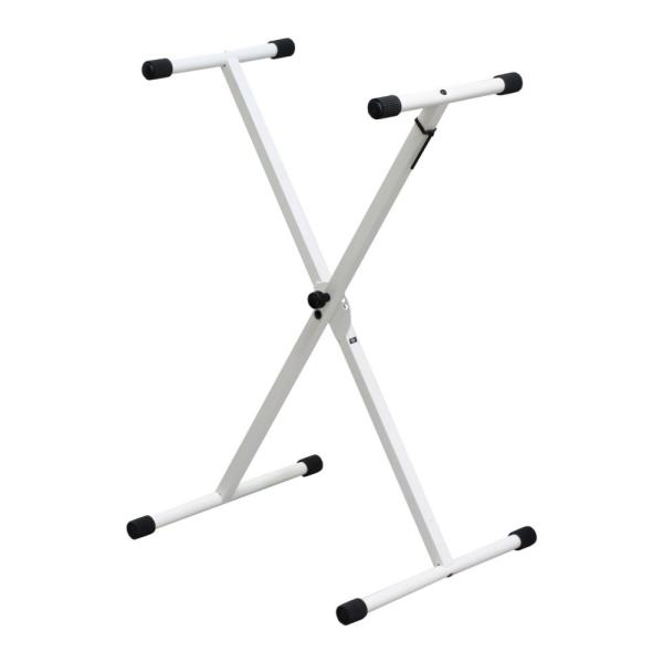 KIKUTANI KS-29 WHT スチール製X型キーボードスタンド。コンパクトに折りたためて、持ち運びにも便利なX型のキーボード・スタンド。高さ調整部は差し込み式を採用。つまみを引く事で固定部のロックが外れ、調整可能となります。また、足...