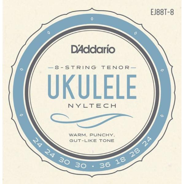 ダダリオ ウクレレ弦 テナー 8弦 D'Addario EJ88T-8 Nyltech Ukulele strings 8-String Tenor 8弦テナーウクレレ用弦 セット弦  D'Addario EJ88T-8 Nyltech U...