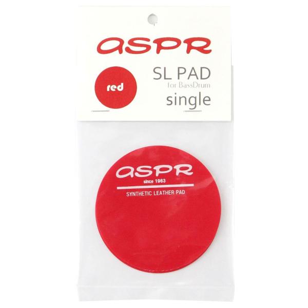 ASPR（アサプラ） SL-PAD single red シングルペダル用 バスドラムインパクトパッド 赤強靭な耐久性を誇るSLヘッドと同じ素材を用いたバスドラム用インパクトパッド。シングルペダル用。直径4.5cm 2枚入りMade in ...