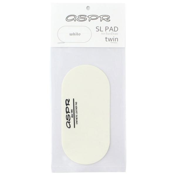 ASPR（アサプラ） SL-PAD twin white ツインペダル用 バスドラムインパクトパッド 白強靭な耐久性を誇るSLヘッドと同じ素材を用いたバスドラム用インパクトパッド。ツインペダル用。幅：13.5cm高さ：6.5cmMade i...
